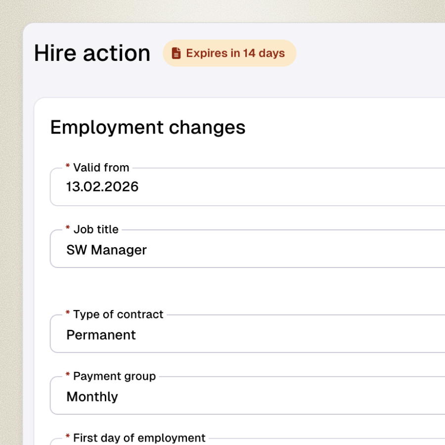 Employment details change