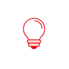 Red light bulb icon