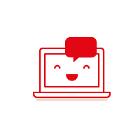 Happy laptop icon