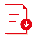 Red file download icon