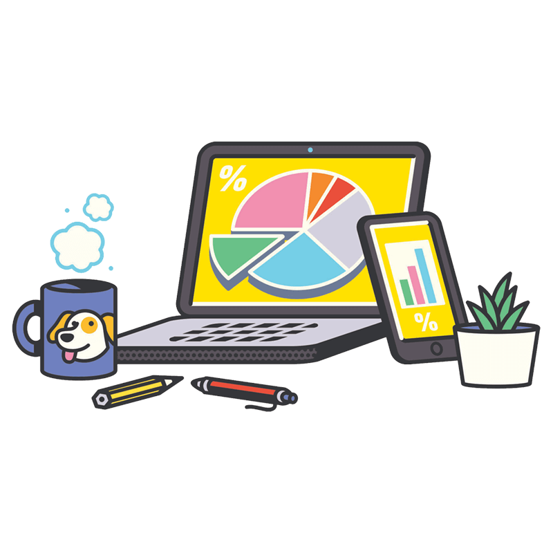 devices-with-coffee-mug-plant-pencil-and-pen