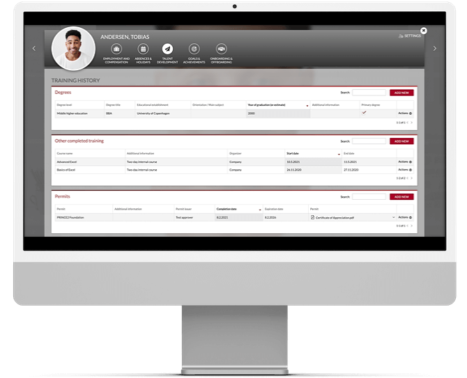 training-history-overview-on-desktop